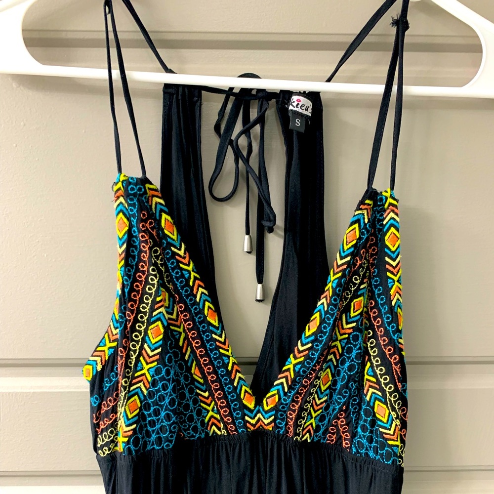 Boutique Black Embroidered Maxi Dress